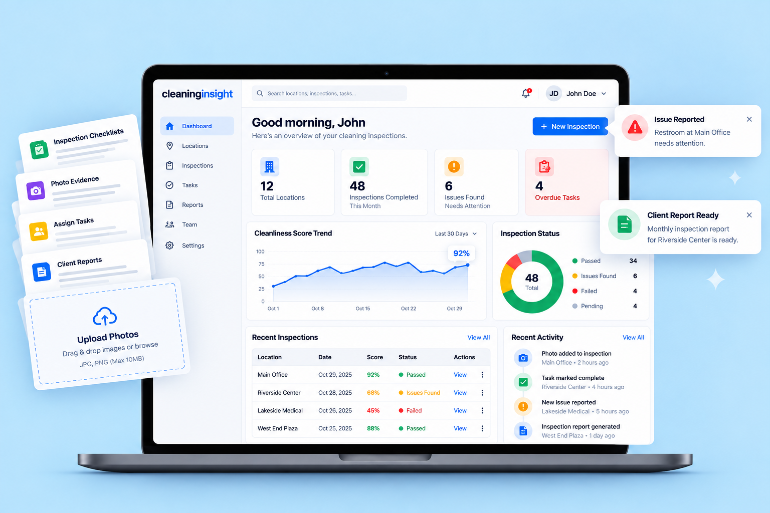 CleaningInsight product screenshot